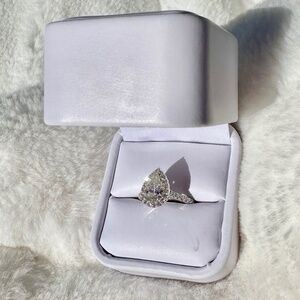 2.07 TCW Pear cut genuine custom engagement wedding ring